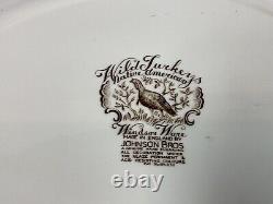 Johnson Bros. Wild Turkeys Native American LARGE 20 SERVING PLATTER