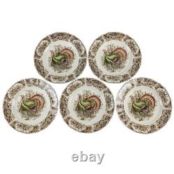 Johnson Bros Wild Turkeys Native American Windsor Ware 10-3/4 Dinner Plates (5)