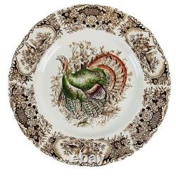 Johnson Bros Wild Turkeys Native American Windsor Ware 10-3/4 Dinner Plates (5)