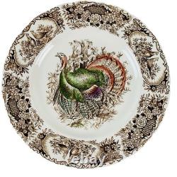 Johnson Bros Wild Turkeys Native American Windsor Ware 10-3/4 Dinner Plates (5)