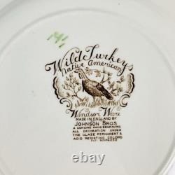 Johnson Bros Wild Turkeys Native American Windsor Ware 10-3/4 Dinner Plates (5)