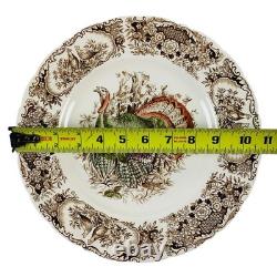 Johnson Bros Wild Turkeys Native American Windsor Ware 10-3/4 Dinner Plates (5)