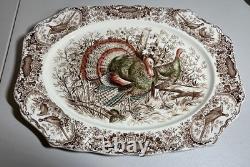 Johnson Bros Wild Turkeys Native American Windsor Ware England 20x16 Platter