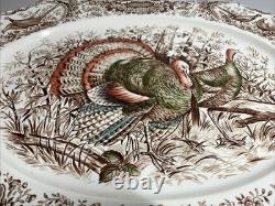 Johnson Bros Wild Turkeys Native American Windsor Ware England 20x16 Platter
