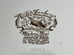 Johnson Bros Wild Turkeys Native American Windsor Ware England 20x16 Platter