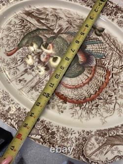 Johnson Bros Wild Turkeys Native American Windsor Ware England Platter EXCELLENT
