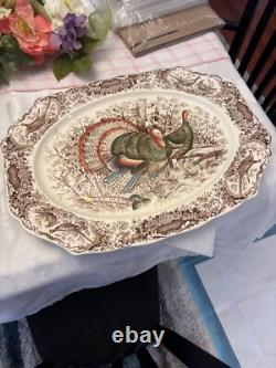 Johnson Bros Wild Turkeys Native American Windsor Ware England Platter EXCELLENT