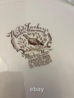 Johnson Bros Wild Turkeys Native American Windsor Ware England Platter EXCELLENT