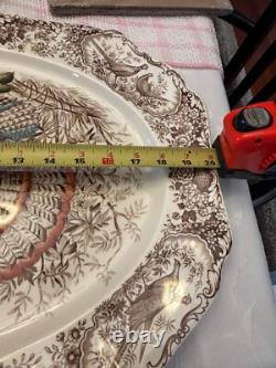 Johnson Bros Wild Turkeys Native American Windsor Ware England Platter EXCELLENT