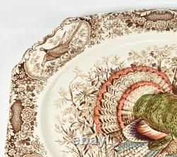 Johnson Bros Wild Turkeys Native American Windsor Ware Platter 20'' Thanksgiving