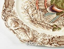 Johnson Bros Wild Turkeys Native American Windsor Ware Platter 20'' Thanksgiving