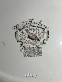 Johnson Bros Wild Turkeys Serving Platter Windsor Ware 17 x 14 Excellent