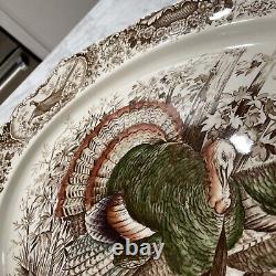 Johnson Bros Wild Turkeys Thanksgiving Platter Native American Windsor Ware 20