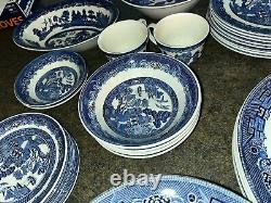 Johnson Bros. Willow Blue England China 47 Pieces