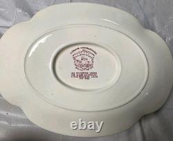 Johnson Bros Windsor Ware Dover Mulberry 4 Pc Serving Bowls, Platter, Gravy Boat Johnson Bros Windsor Ware Dover Mulberry 4 Pc Serving Bowls, Platter, Gravy Boat