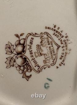 Johnson Bros Windsor Ware Harvest Fruit Gravy Boat Underplate Rare