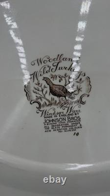 Johnson Bros Windsor Ware Woodland Wild Turkeys Serving Platter Ceramic 20x16