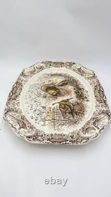 Johnson Bros Windsor Ware Woodland Wild Turkeys Serving Platter Ceramic 20x16