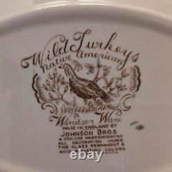 Johnson Brothers 1 WILD TURKEYS Oval Vegetable Serving 1965