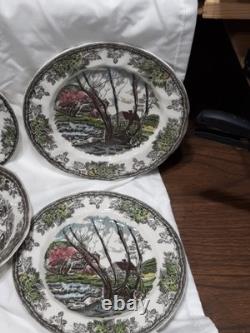 Johnson Brothers 16 Pcs Friendly Village Schoolhouse Covered Bridge Willow Brook
