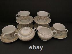 Johnson Brothers Acanthus Cream Dinnerware Set. 34 Pieces