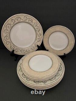 Johnson Brothers Acanthus Cream Dinnerware Set. 34 Pieces