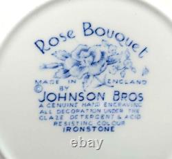 Johnson Brothers Blue Rose Bouquet Bread Plates- Lot of 8- 6-1/4 England-RARE