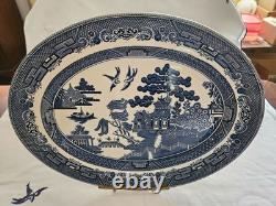 Johnson Brothers Blue Willow 8pc Vintage Service Original Blue Mark Rare/mint