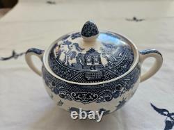 Johnson Brothers Blue Willow 8pc Vintage Service Original Blue Mark Rare/mint