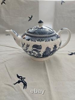 Johnson Brothers Blue Willow Tea Pot Set 1883 Green Stamp Immaculate & Mint
