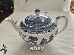 Johnson Brothers Blue Willow Tea Pot Set 1883 Green Stamp Immaculate & Mint