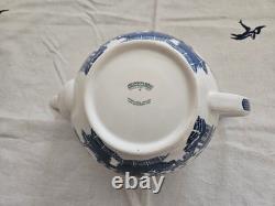 Johnson Brothers Blue Willow Tea Pot Set 1883 Green Stamp Immaculate & Mint