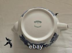 Johnson Brothers Blue Willow Tea Pot Set 1883 Green Stamp Immaculate & Mint