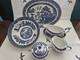 Johnson Brothers Blue Willow Vintage 7 Pc Serve Set1883 Green Stampnew Mint