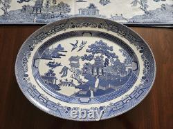 Johnson Brothers Blue Willow Vintage 7 Pc Serve Set1883 Green Stampnew Mint