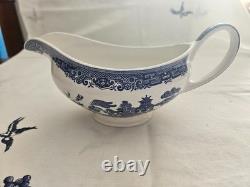 Johnson Brothers Blue Willow Vintage 7 Pc Serve Set1883 Green Stampnew Mint