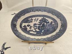 Johnson Brothers Blue Willow Vintage 7 Pc Serve Set1883 Green Stampnew Mint