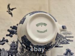 Johnson Brothers Blue Willow Vintage 7 Pc Serve Set1883 Green Stampnew Mint