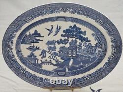 Johnson Brothers Blue Willow Vintage Large Service Platter & Bowls Blue Mark