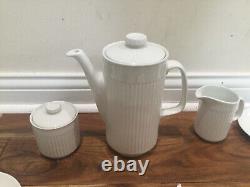 Johnson Brothers Bros Athena ribbed Ironstone Coffee/ tea set for 5+, 17 pc