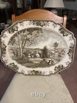 Johnson Brothers Bros FRIENDLY VILLAGE Large Turkey Serving Platter 20 Vintage