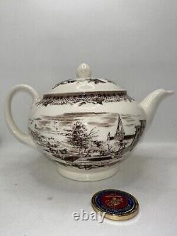 Johnson Brothers Bros HISTORIC AMERICA Multi Brown Teapot With Lid 7 pieces Set