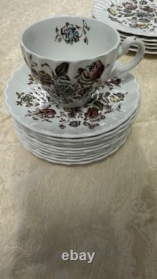Johnson Brothers Bros Staffordshire Bouquet 35pc Dinner Plates, Tea cups, Saucer