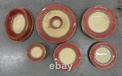 Johnson Brothers China JB298 Pink + Gold Art Deco Pattern 27 Pieces