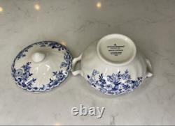 Johnson Brothers Devon Cottage Blue 13-Piece Tea Set Teapot Cups & Saucers