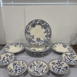 Johnson Brothers Devon Cottage Blue & White 13 pc Dinnerware Set