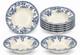 Johnson Brothers Devon Cottage Pasta Bowls Set Of 10 Blue White Floral 8.75