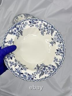 Johnson Brothers Devon Cottage Pasta Bowls Set of 8 Blue White Floral 8.75