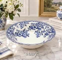 Johnson Brothers Devon Cottage Salad Bowls Set of 4 Blue White Floral 8