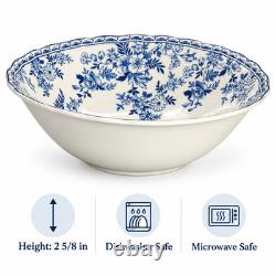 Johnson Brothers Devon Cottage Salad Bowls Set of 4 Blue White Floral 8